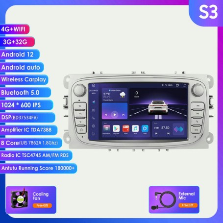 Radio Navegador Android para Ford Focus / Mondeo / S-MAX / C-MAX / Galaxy / Kuga