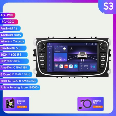 Radio Navegador Android para Ford Focus / Mondeo / S-MAX / C-MAX / Galaxy / Kuga