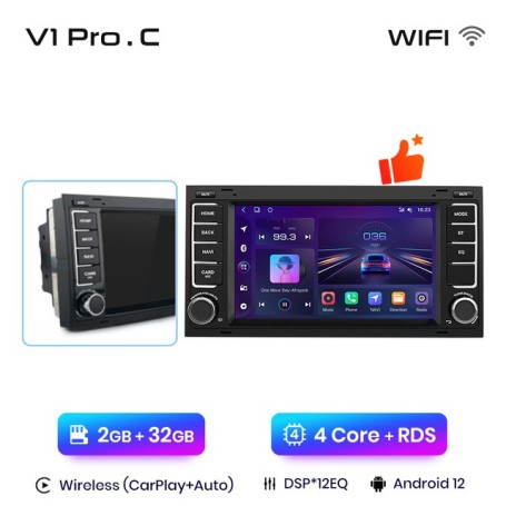 Radio Navegador Android para Volkswagen, Touareg, Multivan, T5, Transporter (2002-2010)