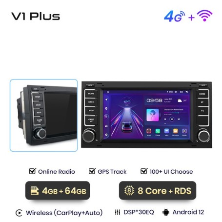 Radio Navegador Android para Volkswagen, Touareg, Multivan, T5, Transporter (2002-2010)