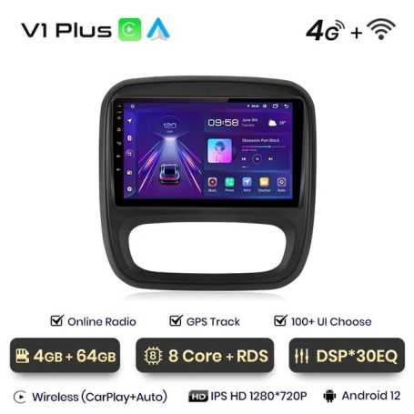 Radio Navegador Android para Renault Trafic 3 (2014-2021), Opel Vivaro B (2014-2018)