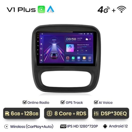 Radio Navegador Android para Renault Trafic 3 (2014-2021), Opel Vivaro B (2014-2018)