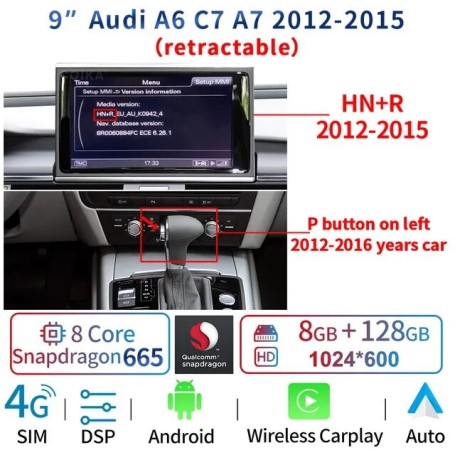 Equipo Multimedia para Audi A6 C7, A7 (2012-2018)