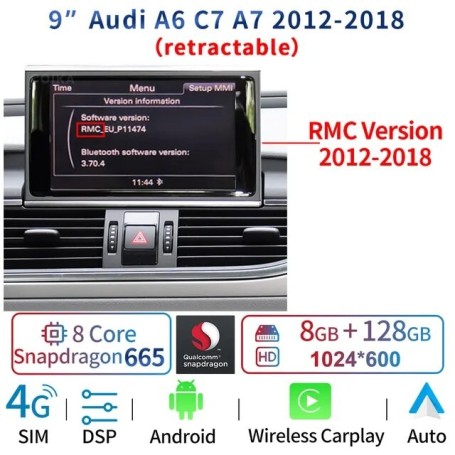 Radio Navegador Android para Audi A6 C7, A7 (2012-2018)