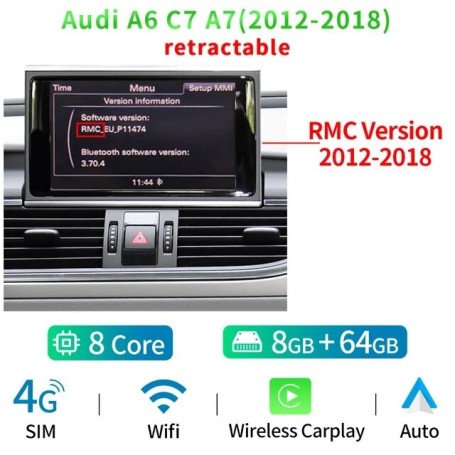 Radio Navegador Android para Audi A6 C7, A7 (2012-2018)