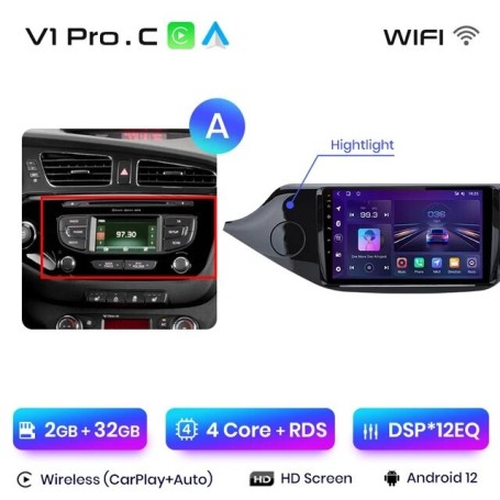 Radio Navegador Android para KIA CEED JD Cee 'd (2012-2018)