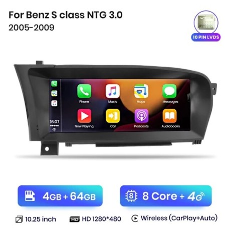 Radio Navegador Android para Mercedes Benz Clase S W221 y Clase CL W216 (2005-2014)