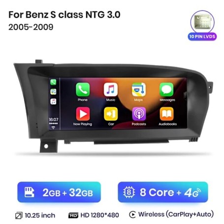 Radio Navegador Android para Mercedes Benz Clase S W221 y Clase CL W216 (2005-2014)