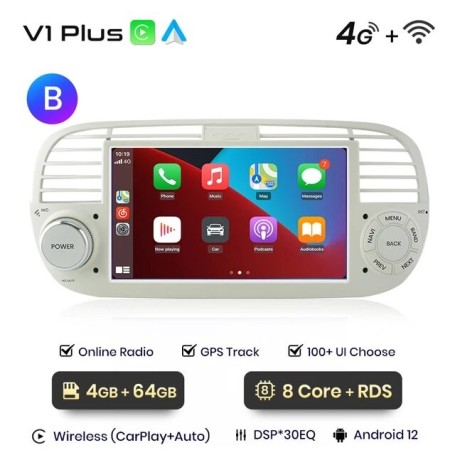 Radio Navegador Android para FIAT 500 Abarth (2007-2015)