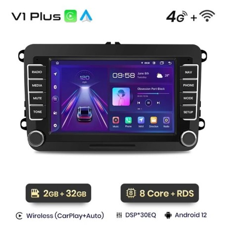 Radio Navegador Android para Volkswagen, VW, SEAT Leon, Passat B6, B7, Tiguan, Touran, GOLF, POLO