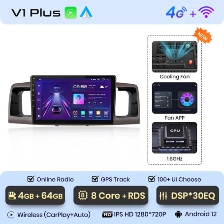 Radio Navegador Android para Toyota Corolla E130, E120, (2000-2004)