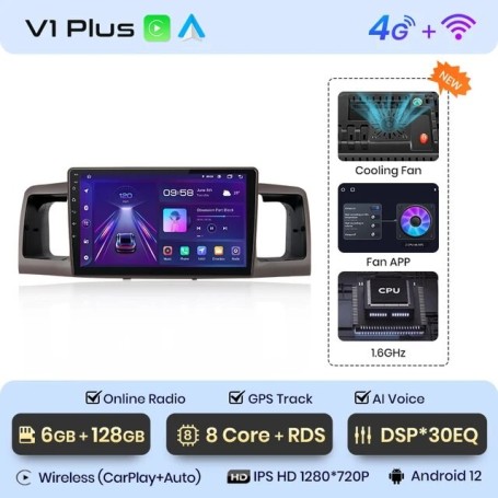 Radio Navegador Android para Toyota Corolla E130, E120, (2000-2004)