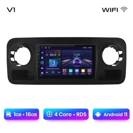 Junsun autorradio V1pro con GPS para coche, reproductor Multimedia con Android, 2 din, voz IA, Carplay, para mercedes benz Sprin