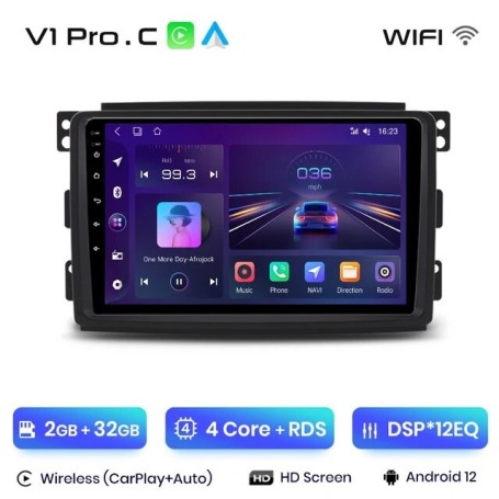 Radio Navegador Android para Smart Fortwo (2005 - 2010)