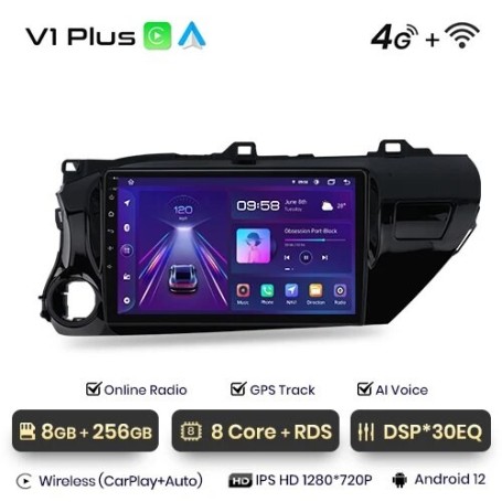 Radio Navegador Android para Toyota Hilux PickUp AN120 (2015 - 2020)