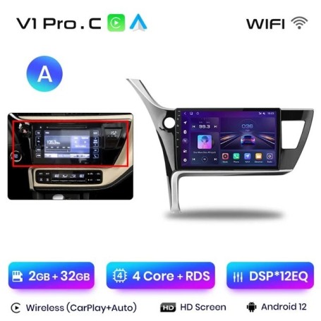 Radio Navegador Android para Toyota Corolla 11 Auris E180 (2017 - 2019)