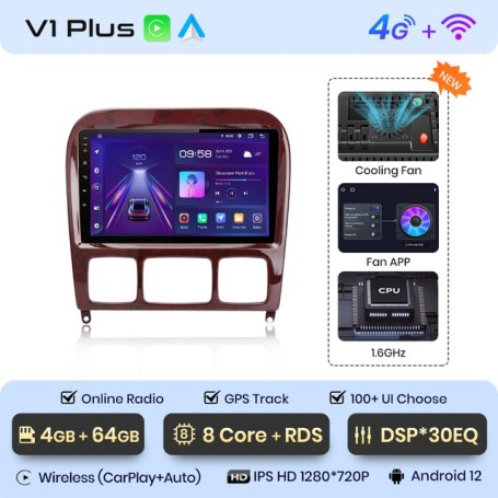 Radio Navegador Android para Mercedes Benz Clase S W220 (1998 - 2005)