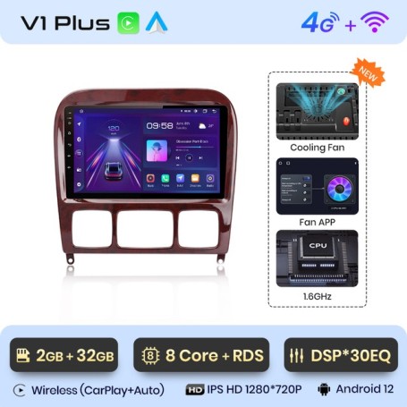 Radio Navegador Android para Mercedes Benz Clase S W220 (1998 - 2005)