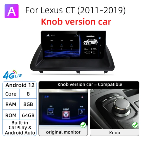 Radio Navegador Android para Lexus CT CT200 CT200h (2012 - 2020)
