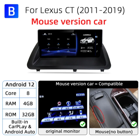 Radio Navegador Android para Lexus CT CT200 CT200h (2012 - 2020)